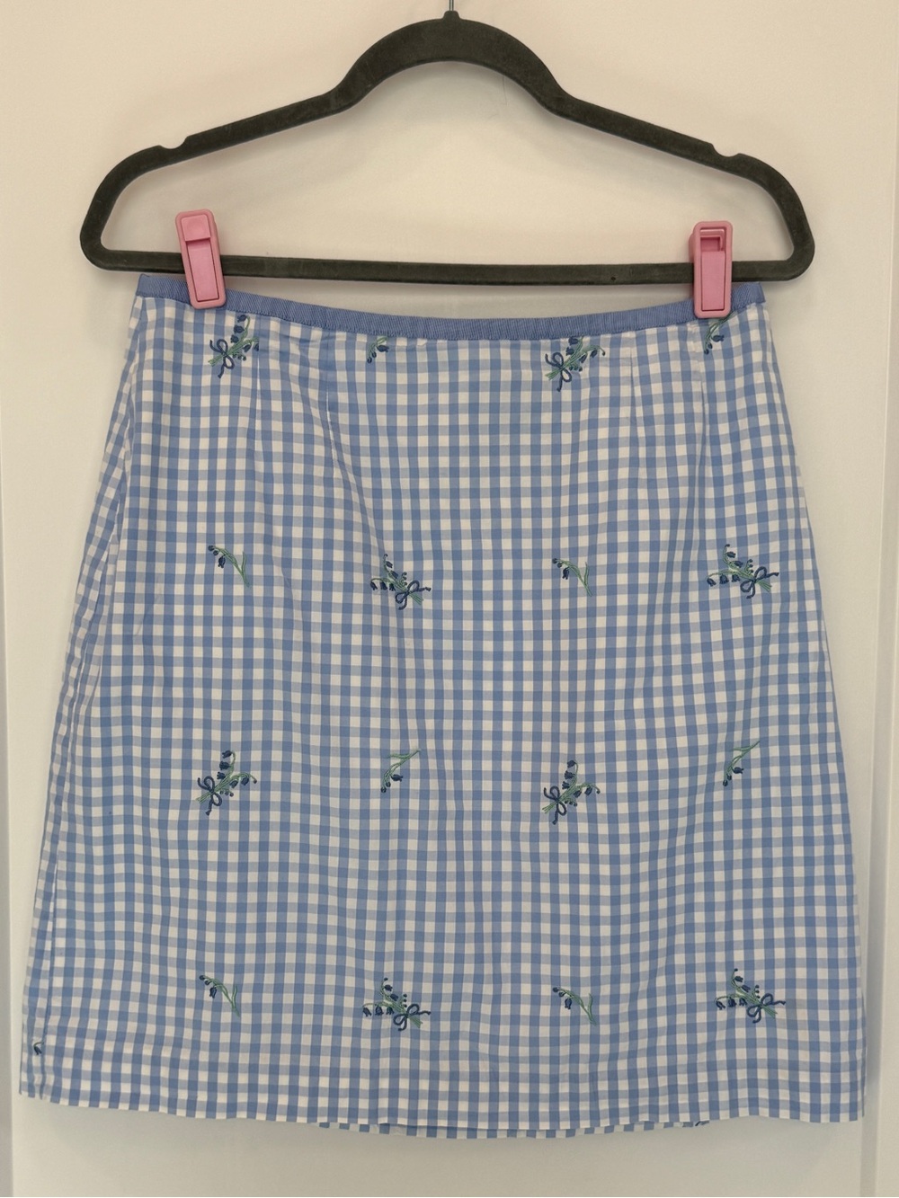 VGUC Vintage Lilly Pulitzer Gingham Embroidered Skirt